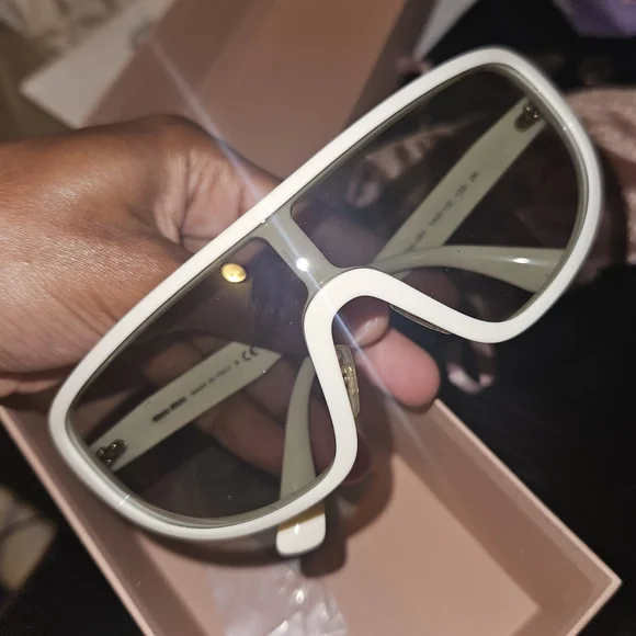 Miu Miu | Accessories | Miu Miu White Sunglasses | Poshmark display picture 2